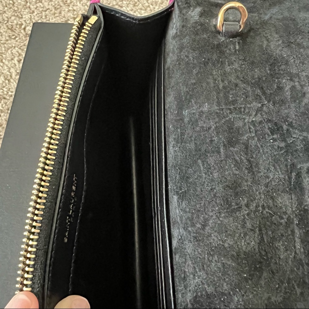 Saint Laurent Classic Monogram Leather Wallet On Chain W/ Tassel Metallic Pink - Picture 10 of 16